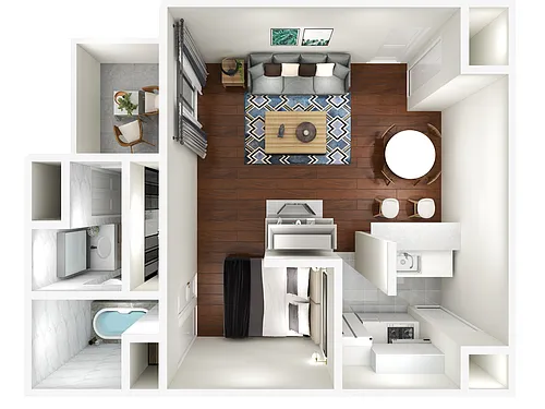 Floor plan 0 Bedroom 1 Bathroom
