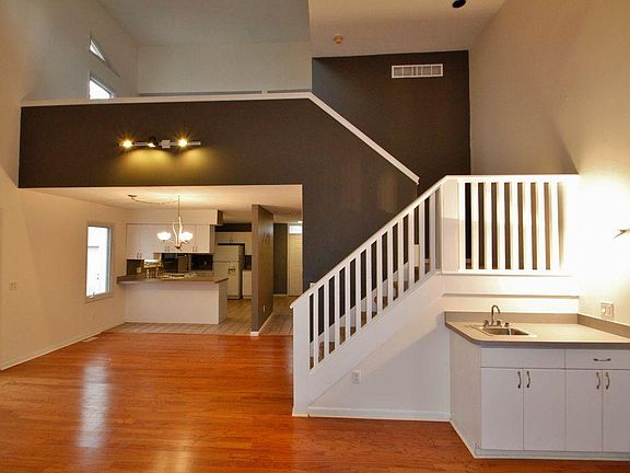 View from great room into kitchen