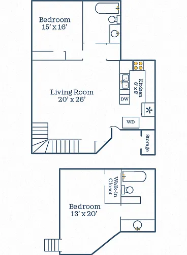 Floor plan 2 bedroom 2 bath loft