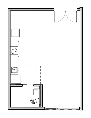 Floor plan Upper-Level Studio