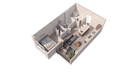 Floor plan Jr 1BR B