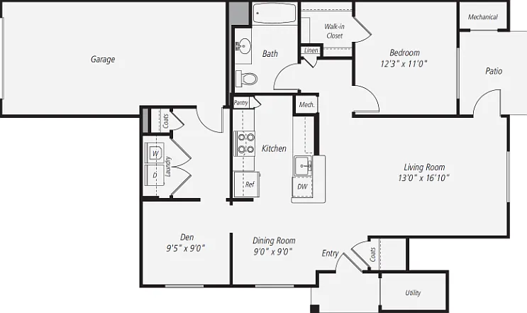 A4 - Ground Floor - w/Garage Floorplan Diagram