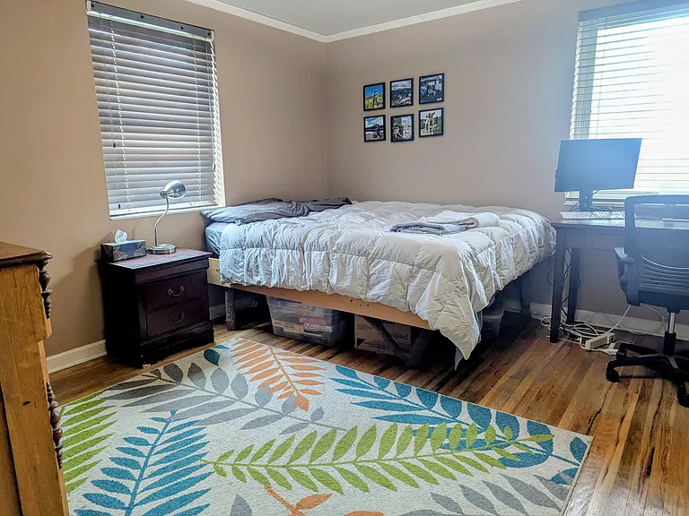 Downstairs bedroom with office space
