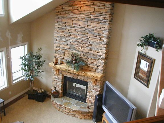 2-Story Custom Rocked Fireplace
