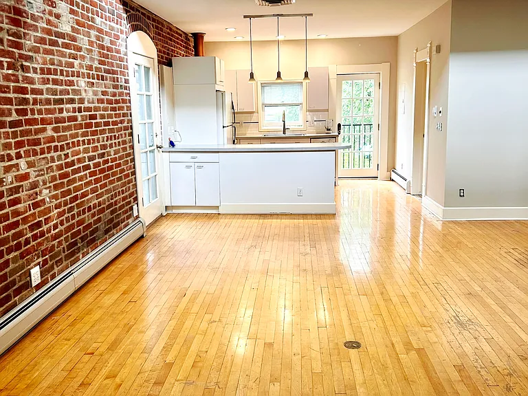 View from living/dining space into the kitchen.