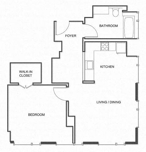 Floor plan 1 Bed C