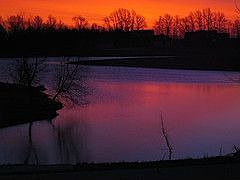 Sunrise over the lake from the front porch