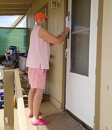 At front door