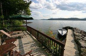 lakeside deck and breakwater
