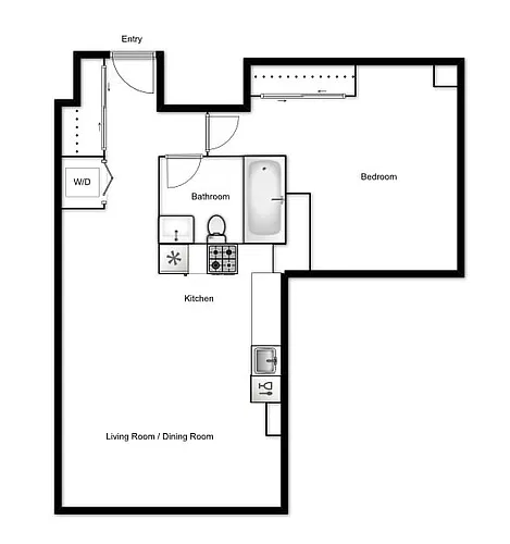 Floor plan 1 Bed 1 Bath I