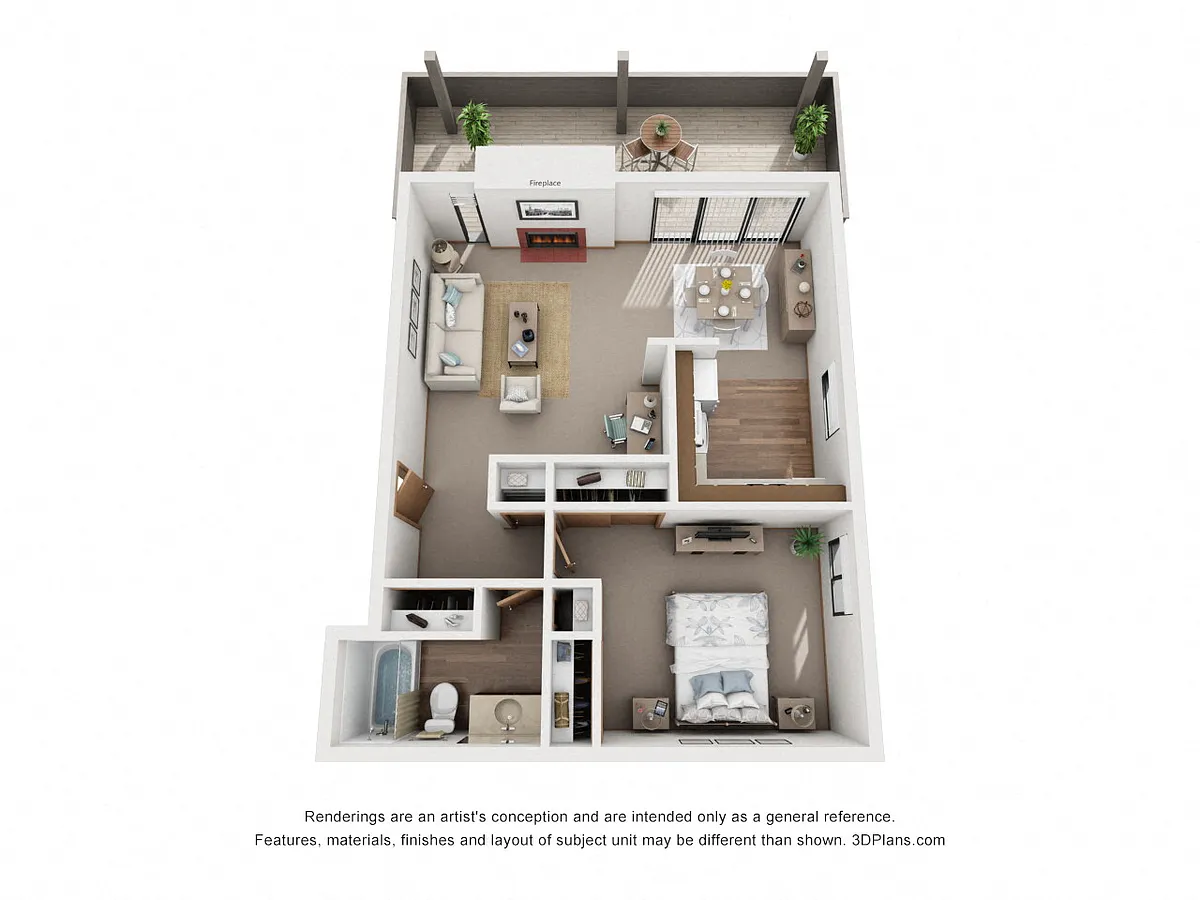 Floor plan 1 Bed 1 Bath