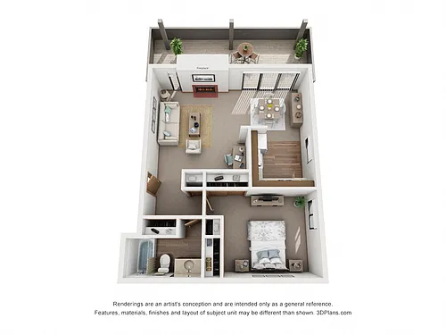 Floor plan 1 Bed 1 Bath