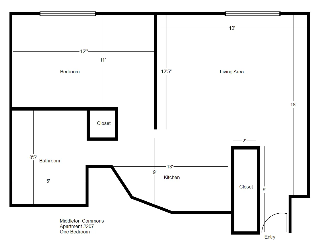 Floor plan One Bedroom-207