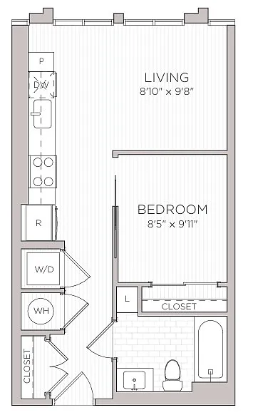 Floor plan S1 WDU 100% - Call For Income Restriction