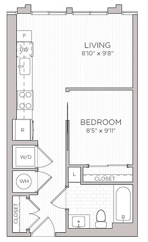 Floor plan S1 WDU 100% - Call For Income Restriction