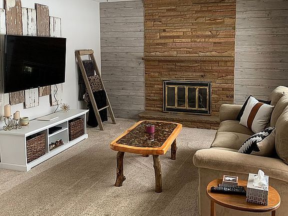 living room with fireplace