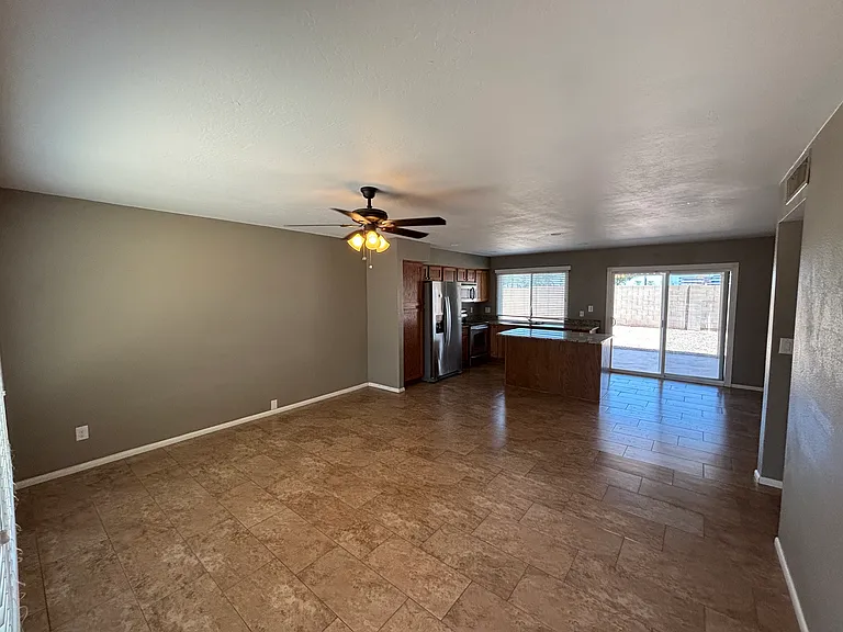 View from front door. Open area kitchen/living