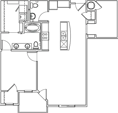 One-Bedroom Plus Den B1b Floor Plan One-Bedroom Plus Den B1b Floor Plan