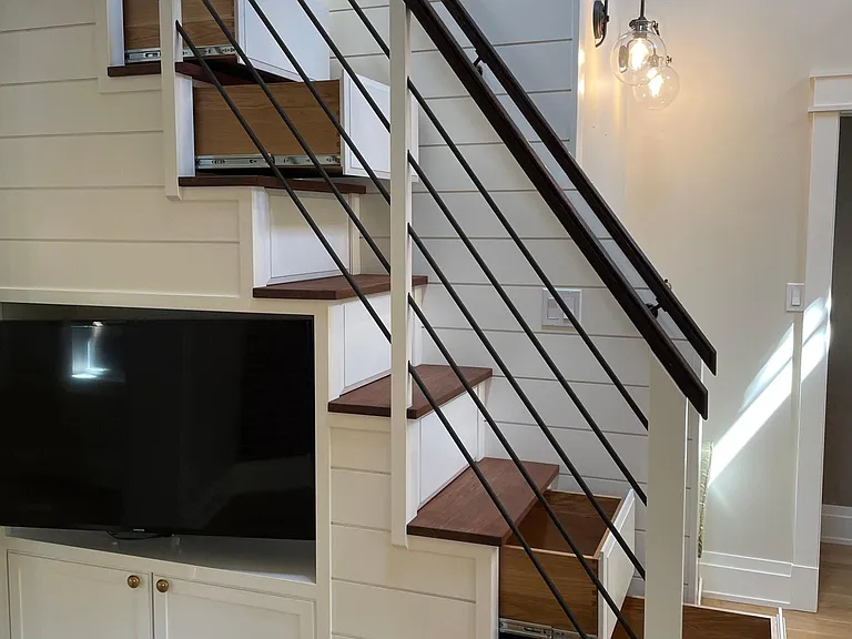 Ladder to loft - storage under stairs