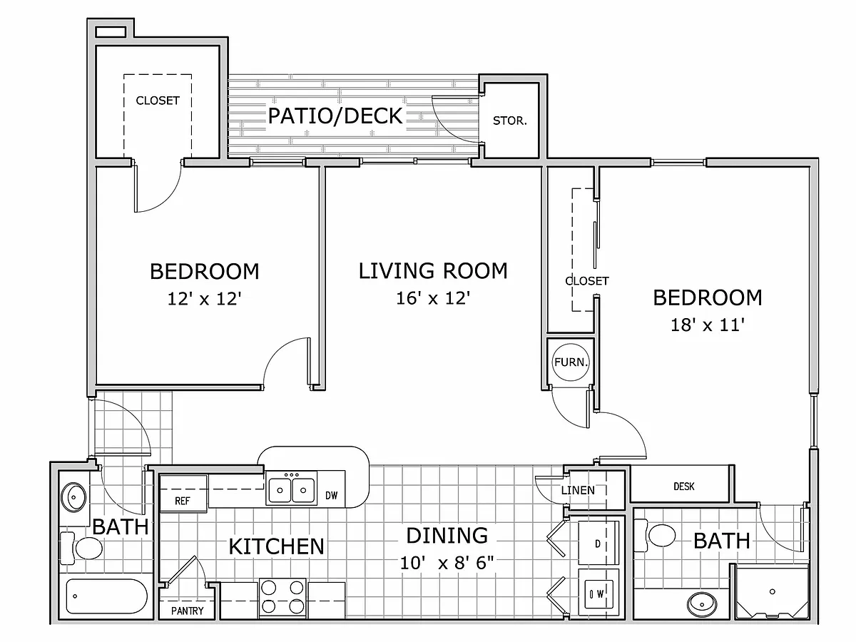 Floor plan 2 Bedroom B