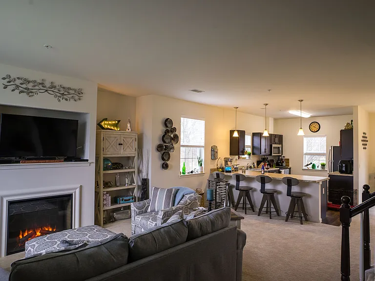 Cambridge Townhouse Living Room and Kitchen