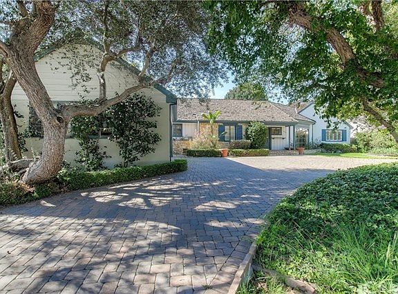 Circular driveway, side view.