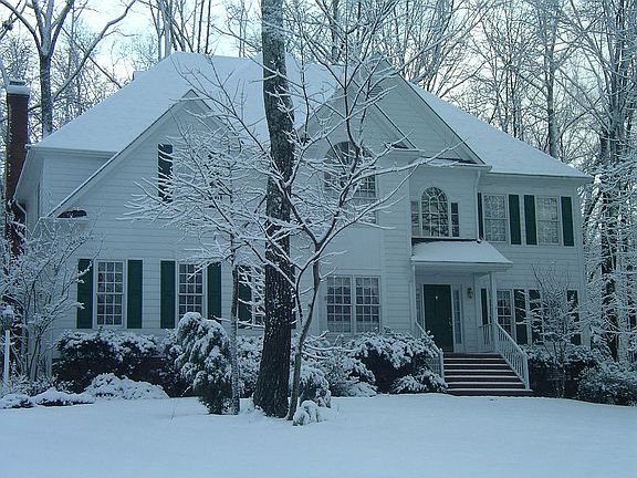 Front of house in winter