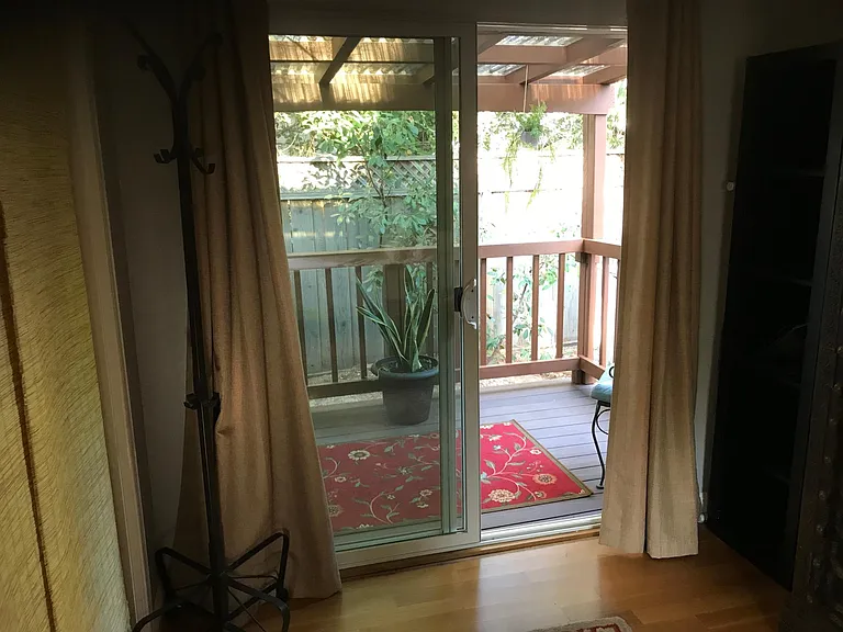 rear patio adjacent to guest bedroom