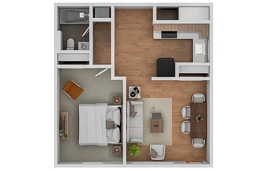Floor plan 1 Bedroom with Private Entrance