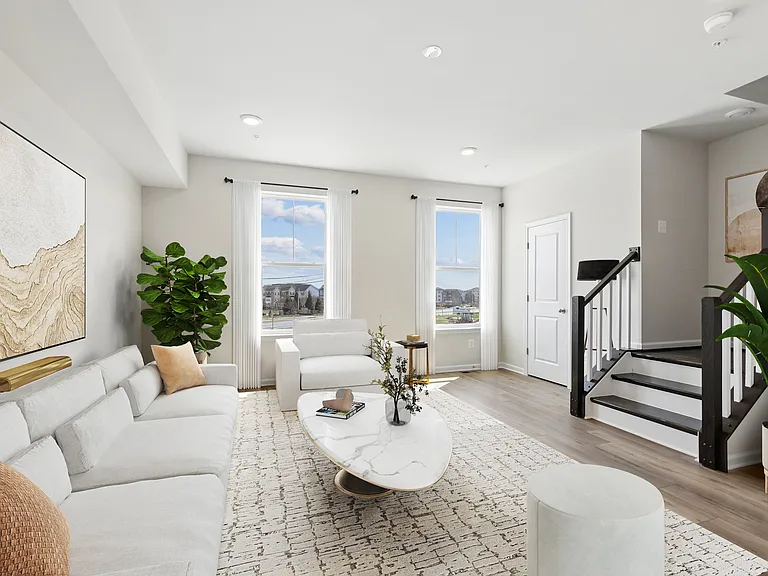 Relax in a bright, open living space filled with natural light.