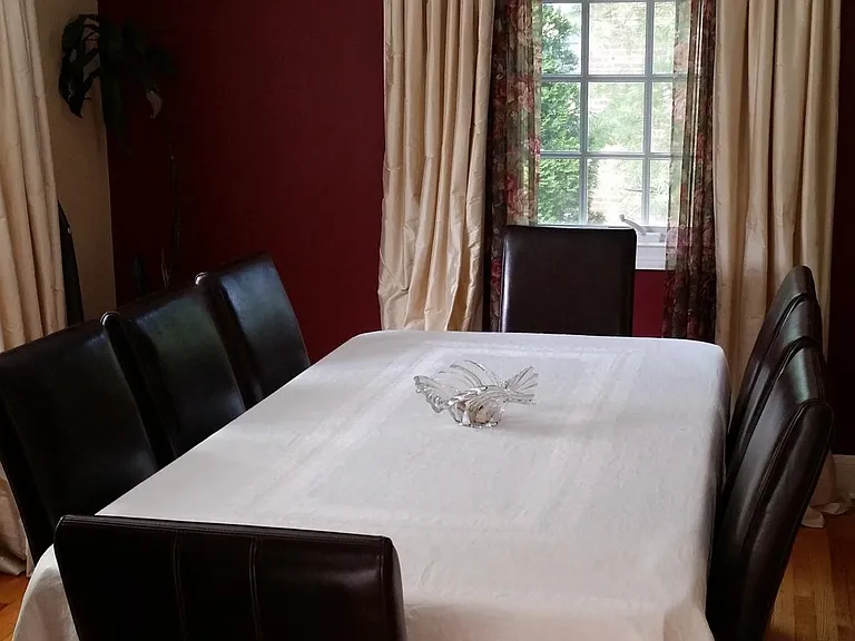 Dining room with bay window