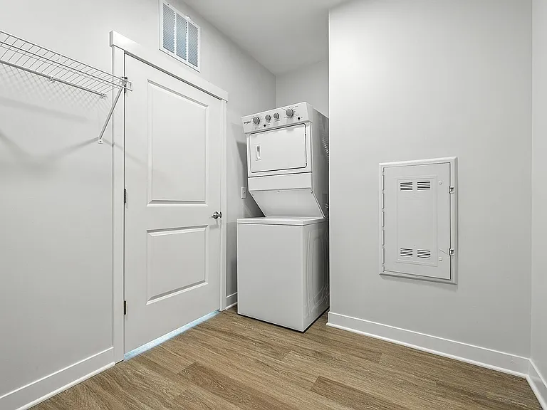 Modern Laundry Room Featuring Storage