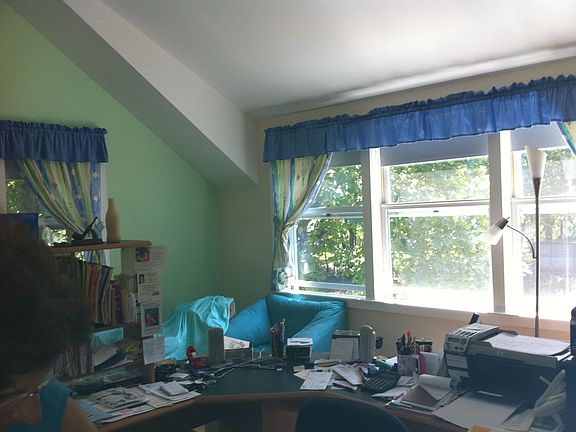 The master bdrm is currently being used as a large office