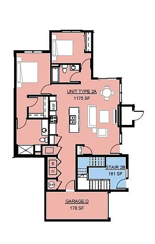 Floor plan 2 Bed 2 Bath