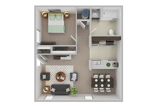 Floor plan One-Bedroom