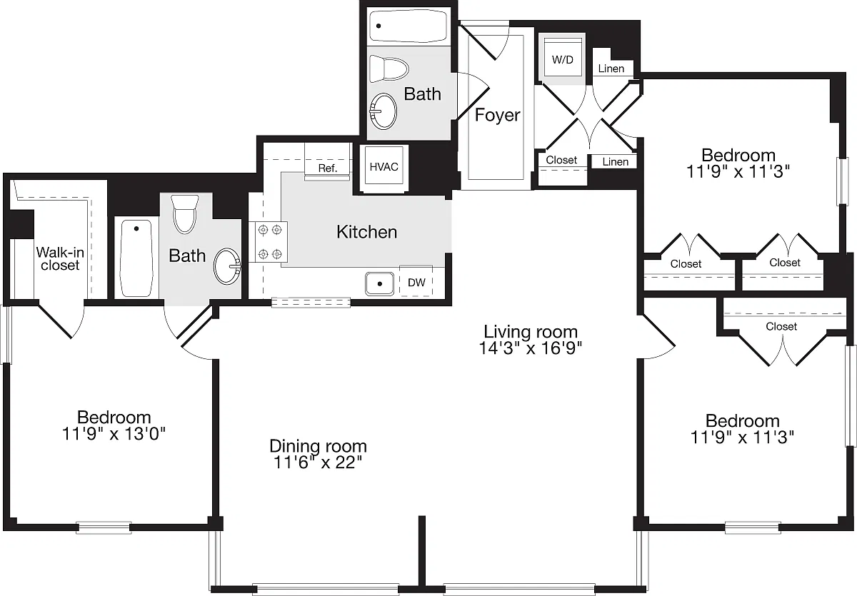 Floor plan 3+ Bedrooms D