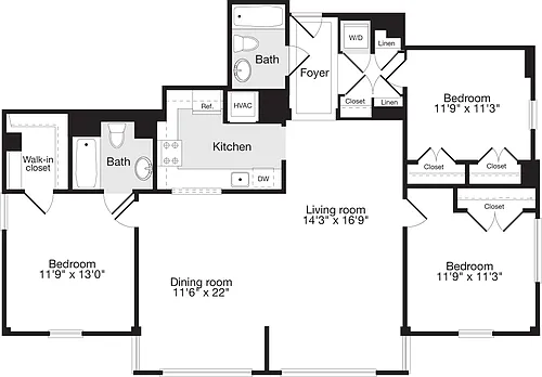 Floor plan 3+ Bedrooms D