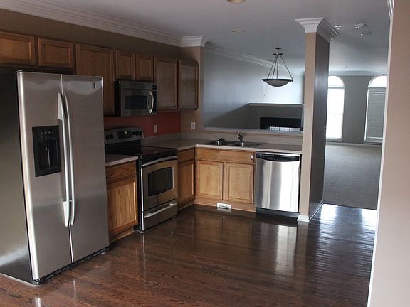 Kitchen with stainless steel appliances