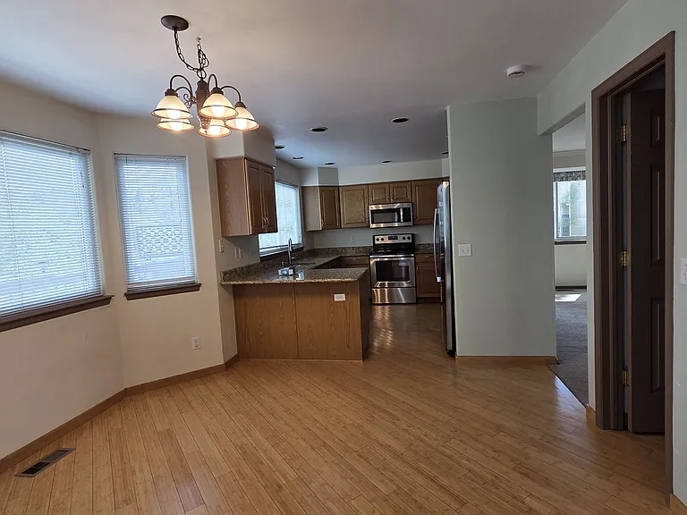 large deck and kitchen