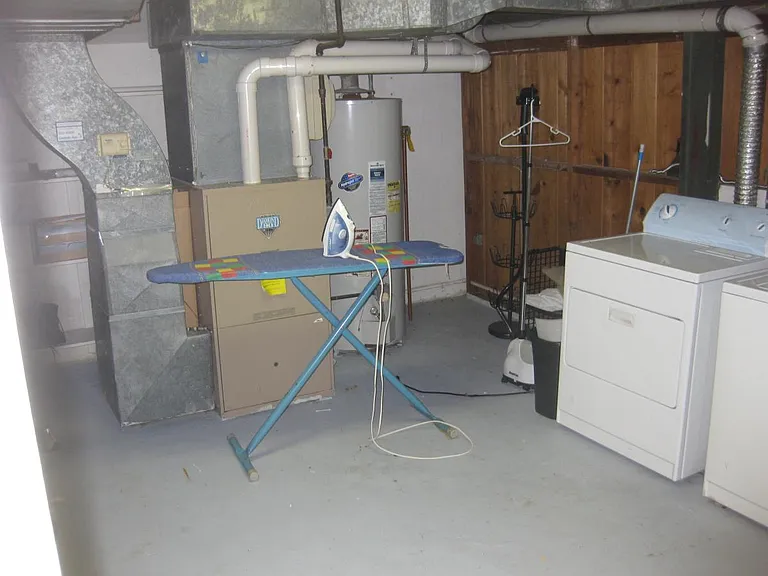 Laundry room in basement