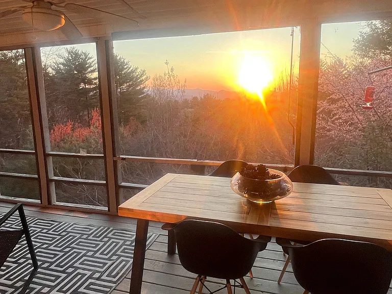 Screened in Deck/porch at sunset