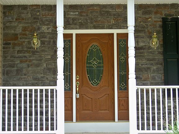 Beautiful Stone Front with Fiberglass Door Entrance System