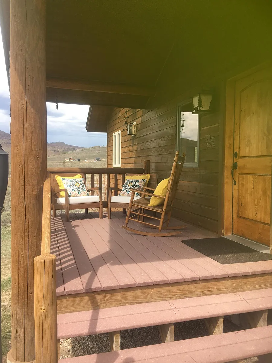 Porch with view of lake and mountains - 24120 Crow Trl