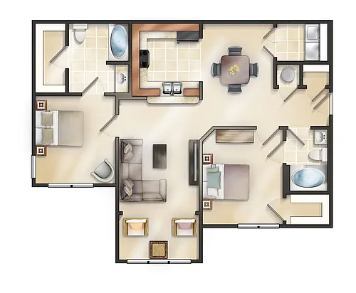 Floor plan The Oxford with Sunroom