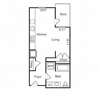 Floor plan 0BD, 1BTH DM