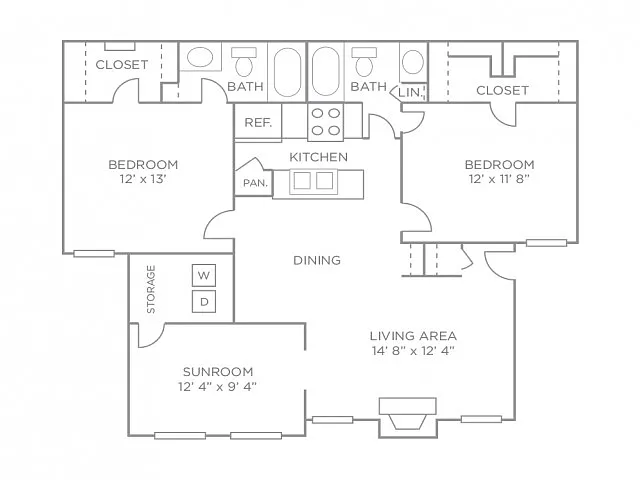 Floor plan Two Bedroom Premiere