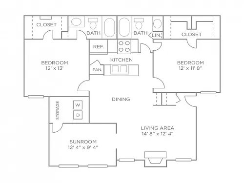 Floor plan Two Bedroom Premiere