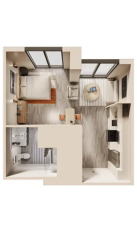 Floor plan East Studio City View A
