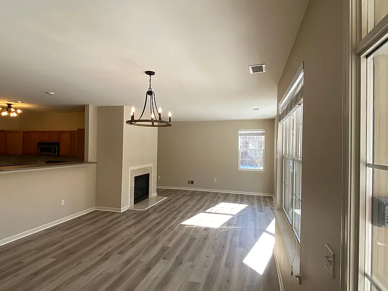 Family room with fireplace