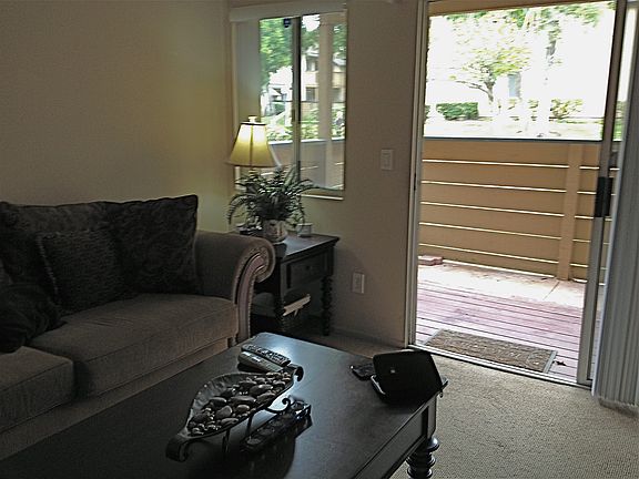 Private patio off the living room